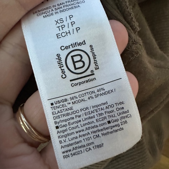 Athleta Brown Ribbed Stretchy Knit Flowy Open Front Long Sleeve Cardigan Sz XS - Picture 8 of 8